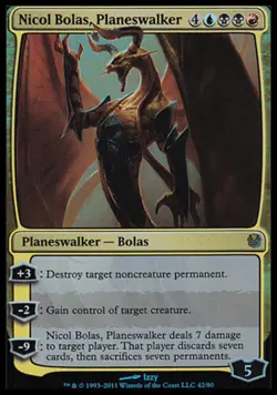 1x Nicol Bolas, Planeswalker - Foil Light Play, English Duel Decks: Ajani vs Nic - Image 1