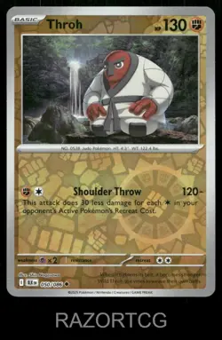 THROH 050/086 UC BLACK BOLT POKEMON REVERSE HOLO NM/M - Image 1