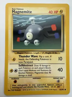 Magnemite 53/102 Common Base Set Unlimited Pokemon Near Mint - Image 1