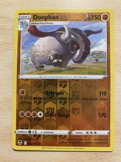 2022 Pokemon TCG Donphan 092 Silver Tempest Reverse Holo - Image 1