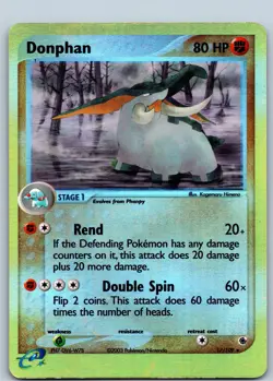Pokemon Card 2003 Ex Ruby & Sapphire - Donphan - Reverse Holo - Image 1