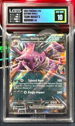 2025 POKEMON Team Rocket's Nidoking ex 119/182 Sv10 Destined Rivals Holo MINT 10 - Image 1