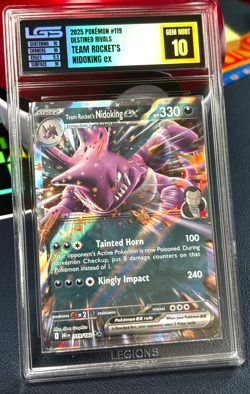 2025 POKEMON Team Rocket's Nidoking ex 119/182 Sv10 Destined Rivals Holo MINT 10 - Image 2