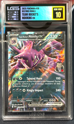 2025 POKEMON Team Rocket's Nidoking ex 119/182 Sv10 Destined Rivals Holo MINT 10 - Image 3