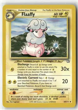 2000 Pokemon Neo Genesis Flaaffy 34/111 Uncommon EX - Image 1