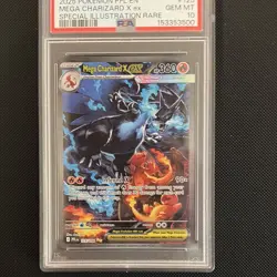 Pokemon TCG Mega Charizard X ex SIR Holo 125/094 Phantasmal Flames PSA 10 - Image 1
