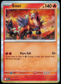 Entei 025/217 Rare ASC Pokemon Holo Near Mint - Image 1