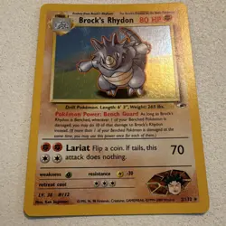 Pokemon TCG Brock's Rhydon 2/132 Gym Heroes Holo Rare Unlimited English 2000 - Image 1