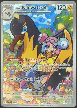 Pokemon - Iono's Kilowattrel - 163/159 - SV09: Journey Together (JTG) - NM - Image 1