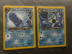 2000 Pokemon Dark Omastar Omanyte 19/105 Neo Destiny 37 & 19 Set WOTC Nm - Mint - Image 1