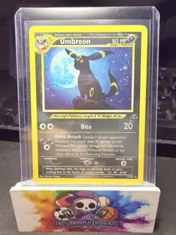 Umbreon 13/75 Neo Discovery Holo TAIL SWIRL Pokemon MP/HP - Image 1