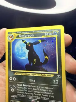 Umbreon 13/75 Neo Discovery Holo TAIL SWIRL Pokemon MP/HP - Image 5