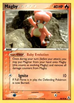 Magby 58/92 Common Legend Maker Pokemon Lightly Played - Image 1
