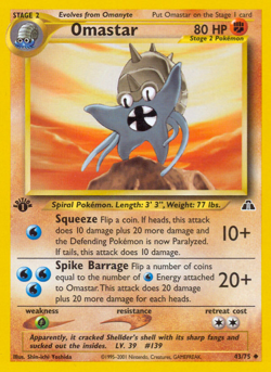 Omastar 43/75 Uncommon Neo Discovery Pokemon Unlimited Near Mint - Image 1