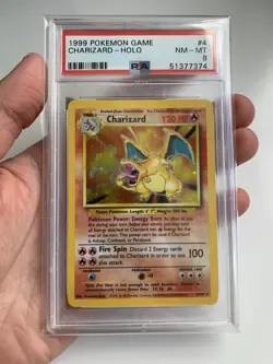 Charizard Holo Base Set 1999 PSA 8 NM-MT Pokemon Card - Image 1