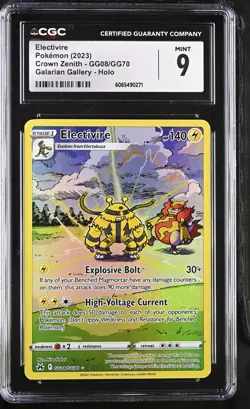 ELECTIVIRE GG08/GG70 GALARIAN GALLERY HOLO CROWN ZENITH POKEMON CGC 9 MINT - Image 1