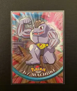 1999 Topps Pokemon Machoke #67 TV Animation Edition Black Label Holo - Image 1