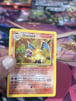 Charizard 4/102 Base Set Holo Unlimited 1999 English HEAVY PLAY Pokemon - Image 4