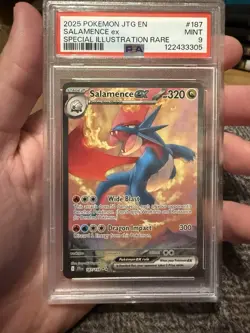 Pokemon Salamence ex Sv09: Journey Together 187/159 SIR Holo English 2025 PSA 9 - Image 1