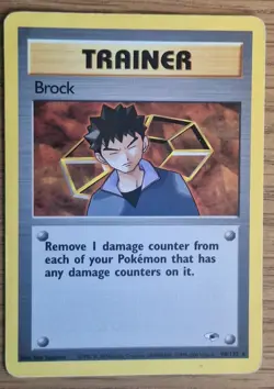Pokemon TCG Brock Trainer Gym Heroes Non Holo Rare 98/132 LP - Image 1