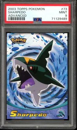 2003 Topps Pokemon Advanced Sharpedo #73 PSA 9 Mint - Image 1