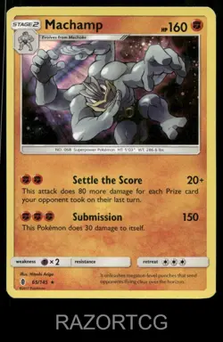 MACHAMP 65/145 HOLO HOLO RARE GUARDIANS RISING POKEMON LP - Image 1