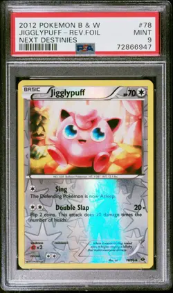 2012 Pokemon Black & White Next Destinies Jigglypuff Reverse Holo Foil #78 PSA 9 - Image 1