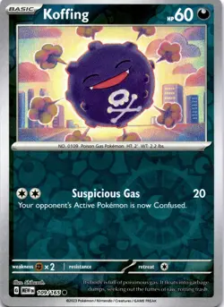 Pokemon Koffing 109/165 Scarlet & Violet 151 Reverse Holo Common NM - Image 1