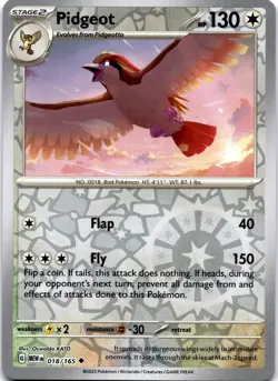 Pokemon Pidgeot 018/165 Scarlet & Violet 151 Reverse Holo Uncommon NM - Image 1