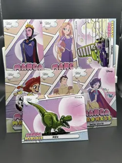2026 Topps Disney Neon Pixar Manga Madness Lot of 10 - Rapunzel Snow White Rex - Image 1