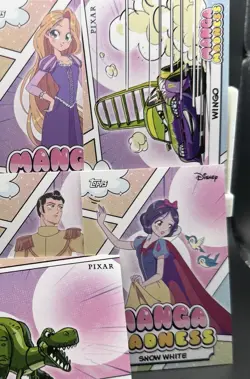 2026 Topps Disney Neon Pixar Manga Madness Lot of 10 - Rapunzel Snow White Rex - Image 4