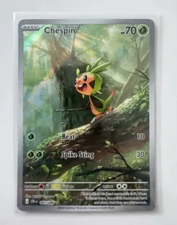 Chespin 087/086 Illustration Rare Pokemon Card Mint/Near Mint Pack Fresh Sleeved - Image 1