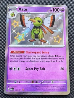 Pokemon TCG English Xatu 152/091 Paldean Fates Shiny Rare NM - Image 1