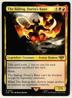 MTG-The Balrog, Durin's Bane #195-LTR: Tales of Middle-earth-Regular-NM - Image 1