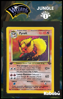 Carte Pokemon Pyroli 3/64 Holo Edition 1 Ed 1 Jungle Wizards FR - Image 1