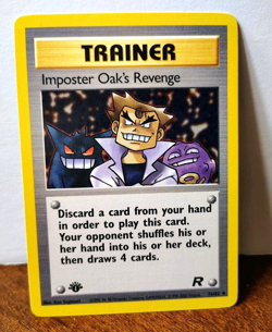 POKEMON IMPOSTER OAK'S REVENGE 76/82 1ST EDITION TRAINER TEAM ROCKET LP GENGAR - Image 1