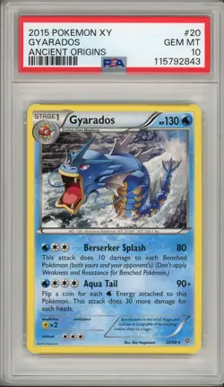 2015 Pokemon XY Ancient Origins Gyarados #20 PSA 10 Pop 4 - Image 1