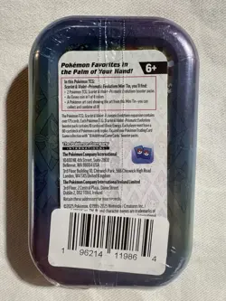Pokemon Scarlet & Violet Prismatic Evolutions Mini Tin Espeon New Sealed - Image 2