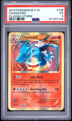 Pokemon Charizard Plasma Storm 136/135 PSA 5 - Image 1