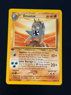 Omastar 43/75 Pokemon Neo Discovery 1st Edition - Image 1