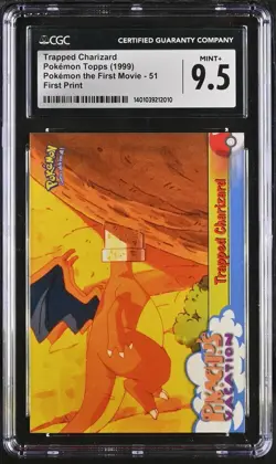 Trapped Charizard #51 Pokemon 1999 Topps Movie CGC 9.5 - Image 1