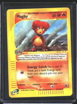 Magby 52/165 Rare Expedition Base Set Pokemon Reverse Holo NM/M - Image 1