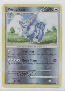 Purugly Reverse Foil Pokemon Diamond & Pearl Base Set #36 2007 - Image 1