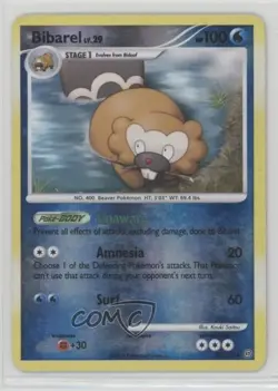 Bibarel Reverse Foil Pokemon Diamond & Pearl Stormfront #32 2008 - Image 1