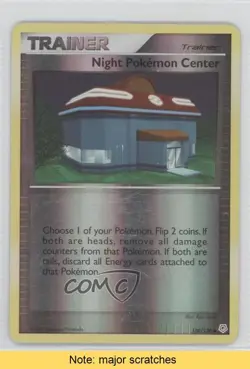 Night Pokemon Center Reverse Foil Pokemon Diamond & Pearl Base Set #108 READ 3d5 - Image 1