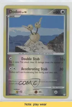 Doduo Reverse Foil Pokemon Diamond & Pearl Mysterious Treasures #80 READ 2f4 - Image 1