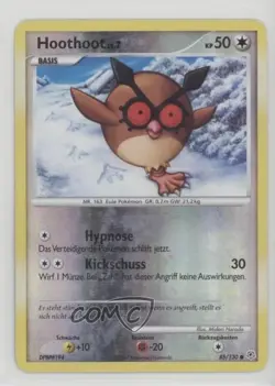 Hoothoot German Reverse Foil Pokemon Diamond & Pearl Base Set #85 2007 - Image 1