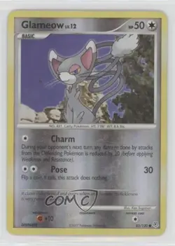Glameow Reverse Foil Pokemon Diamond & Pearl Base Set #83 2007 - Image 1