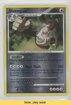 Slaking Reverse Foil Pokemon Platinum #16 2009 READ 2f4 - Image 1