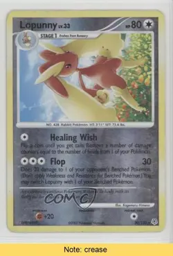 Lopunny Reverse Foil Pokemon Diamond & Pearl Base Set #30 2007 READ 2f4 - Image 1